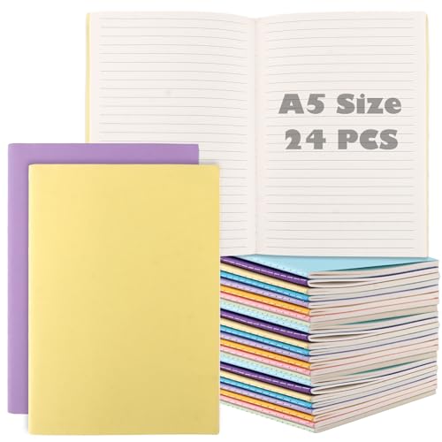 APACALI 24 Stück Notizbuch A5 Blanko, 60 Seiten (30 Blätter...