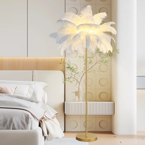 Feather Floor Lamp for Living Room,Standing Lamps Ostrich Feather...