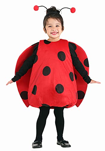 Image of Fun Costumes Toddler Ladybug Costume for Girls - Includes Minky Fabric Bubble Tunic with Wings & Antennae Headband