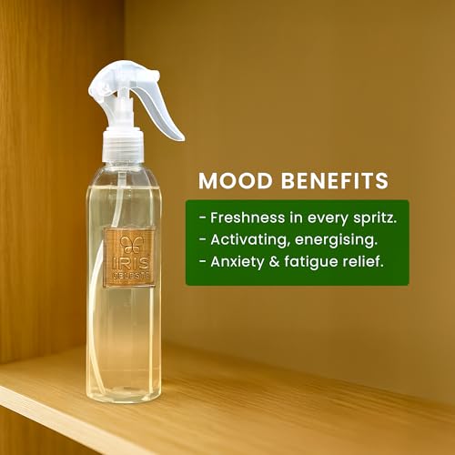 Image of IRIS Celeste Room Mister 250ml | Long-Lasting Room Freshener Spray with 1200 Sprays | Instant Home Fragrance for Living Room, Bedroom & Office (Lemongrass & Ginger)