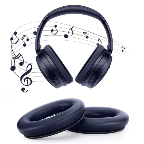 Image of ELZO Replacement Ear Pads for Bose QuietComfort 45 (QC45) /QC SE Headphones, Premium Softer Leather, High-Density Noise Cancelling Foam, Added Thickness, Blue