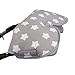 BAMBINIWELT universaler Muff Handwärmer Handschuh für Kinderwagen Kinderwagenhandschuh Buggy Jogger Wolle Baumwolle DESIGN (grau runde Sterne) XX