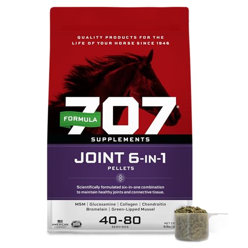 Formula 707 Joint 6in1 Equine Supplement 5 lb Bag – Support for Joint Integrity and Inflammatory Response in Horses – Green-Lipped Mussel, MSM, Glucosamine, Chondroitin & Collagen
