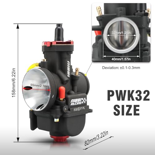 Image of NIBBI Carburetor PWK32 fit Motorcycle Engine with 32mm Carb Jets for DirtBike MiniBike PitBike GY6 ATV