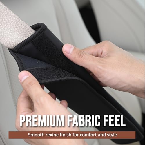 Image of Car Seat Belt Shoulder Pads (Pack of 2) Car Safety Belt Soft Pad Cover for Comfortable Driving, Universal Fit for All Cars and Backpack (Black, 12 Inch Length)