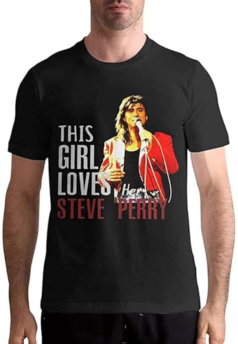 ADAMF WRNNUP BaHimi Steve Perry T Shirts Men's Tops Short Sleeved Round Neck Cotton Shirt XL