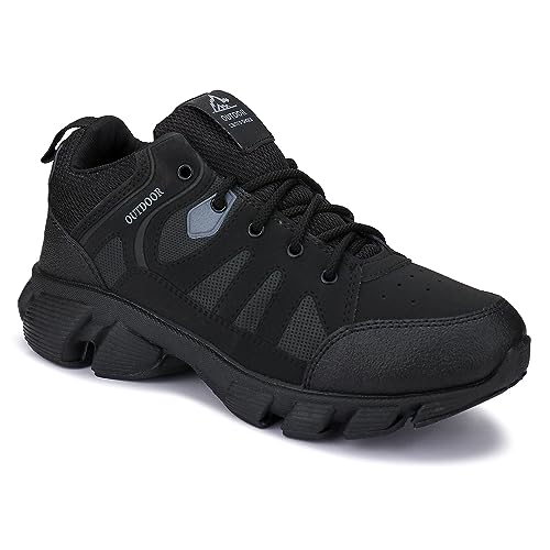 CAMRO Hulk-52 Trendy Lace Up Ankle Boots with Rexine Upper and PVC Sole for Trekking, Hiking, Biking for Men's