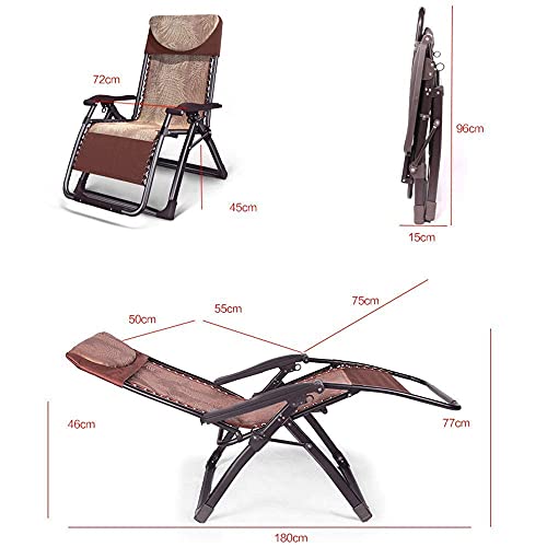 Fauteuil inclinable portable et pliant marron réglable pour balcon - 3