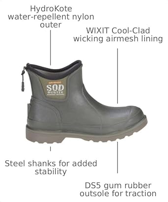 Dryshod Men's Sod Buster Garden Ankle Work Boots | Waterproof |Moisture Wicking