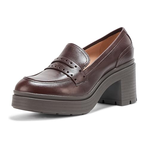 Cole Haan Cole Haan Women's Pacy Heeled Penny Loafers, Madeira Leather, 9-B US