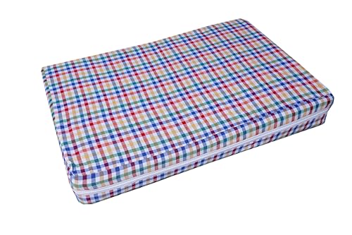 Image of CheckMe Cotton Mattress Cover /Protector for Queen Size Bed with Zip /Chain 72x60x5 Inch / 6x5 Feet - Multicolor