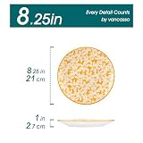 vancasso SELENE Zestaw 6 talerzy deserowych, talerzy do sałatek (Ø 21 cm) z pastelowej porcelany, talerze do ciasta, zestaw talerzy do zmywarki i kuchenki mikrofalowej