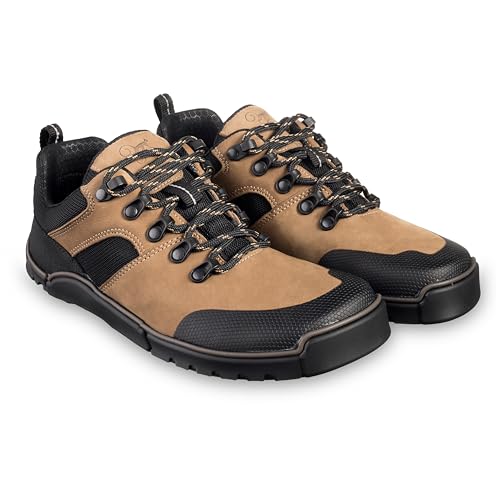 Magical Shoes Zapatos descalzos impermeables para otoño e invierno para hombre y mujer, zapatos de cuero forrado, zapatos minimalistas, zapatos de invierno de piel, talla 36-47, tundra, arena, 37 EU