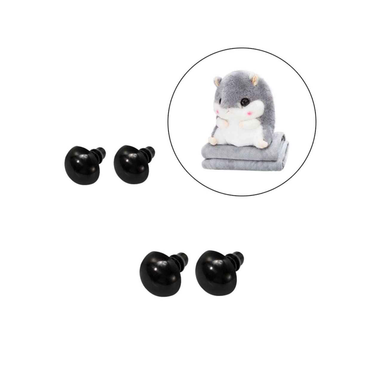STOBOK 3packungen DIY Tieraugen Sicherheitsaugen Für Häkeltiere Mit Aufbewahrungsbox Schwarz Augen Nase Mit Rückenschnalle Je Bastelbedarf Für Puppen Und Spielzeug