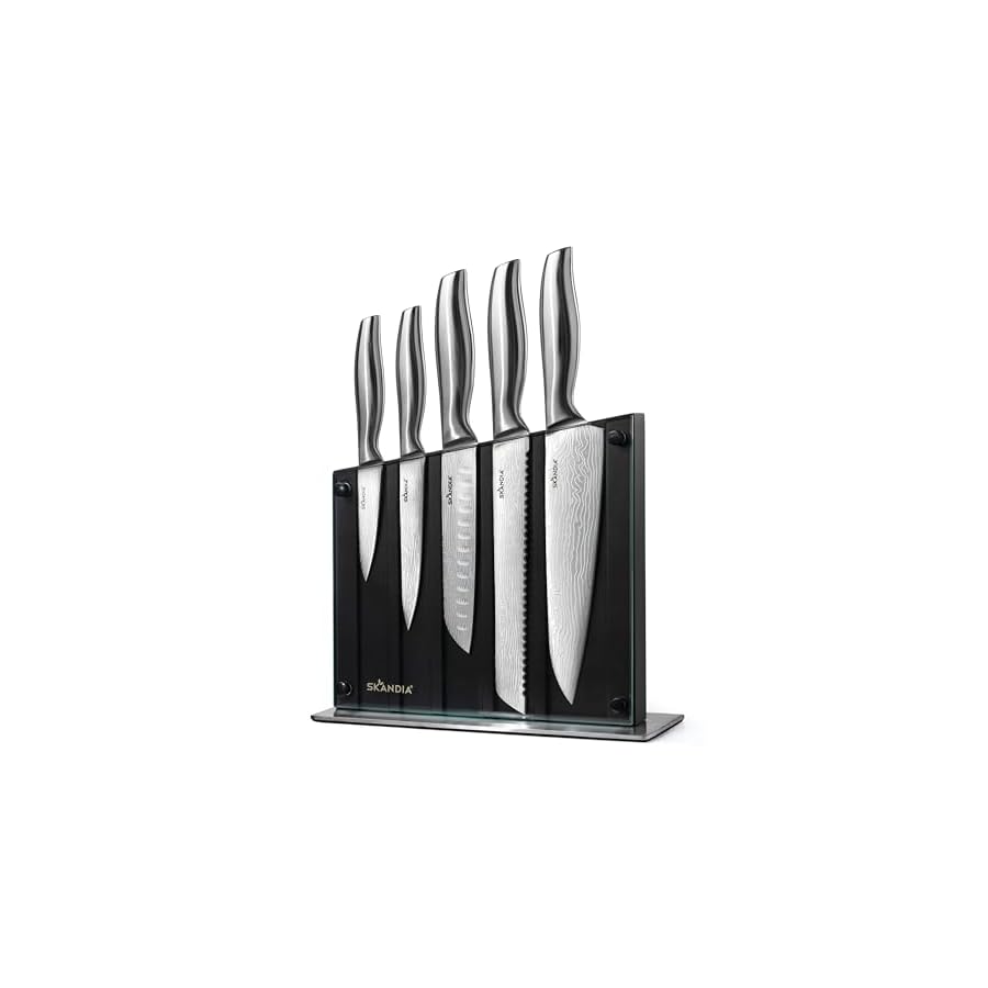 Hampton-Forge-Skandia-Reflections-6-Piece-Glass-Block-Knife-Set-one-size-TaupeGrey Hampton Forge Skandia Reflections 6 Piece Glass Block Knife Set, one size, Taupe/Grey