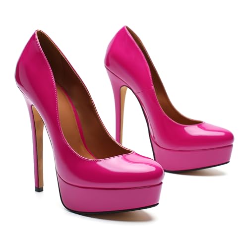 MAIERNISI JESSI Unisex Men's Women's Platform Pumps, Stiletto High Heels, Closed Toe, Party Dress Shoes Hot Pink EU47 - US 13 Women/11.5 Men by MAIERNISI JESSI - Used condition - Image 8