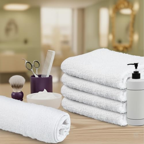 TOALLA 100% Cotton Salon Towels Set of 50|400 GSM|Bulk Hand Towel|Cotton Salon Towel|Ideal for Spa Gym Bathroom Hotel|Absorbent||Not Bleach Proof|Quick Dry|Hand Towel 16 x 27 in|White by TOALLA - Image 4