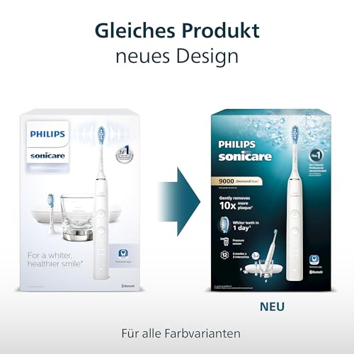 Philips Sonicare DiamondClean 9000 elektrische Zahnbürste, Schallzahnbürste mit App, Drucksensor,...
