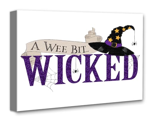A Wee Bit Wicked Halloween 24x36 Stretched Canvas Wall Art