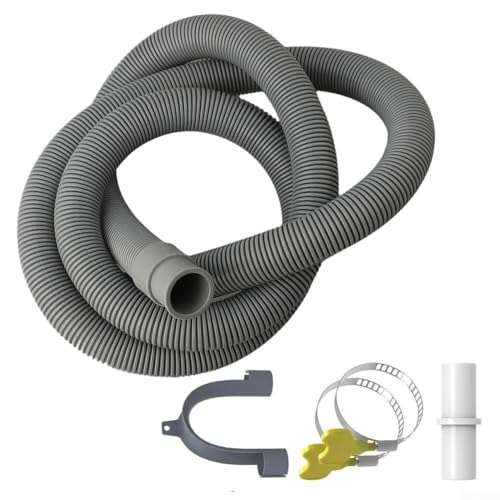 Pumixiy Polipropilene flessibile per tubo di scarico compatibile con lavatrici e lavastoviglie in dimensioni (70 cm, 1 m, 15 m, 2 m), grigio (1,5 m)