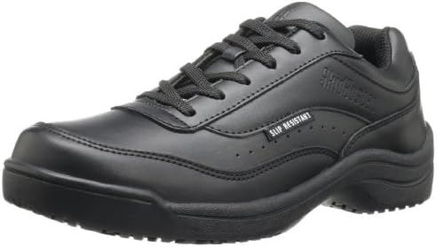 Skidbuster 5075 Women's Leather Slip Resistant Athletic Shoe,Black,6.5 W US