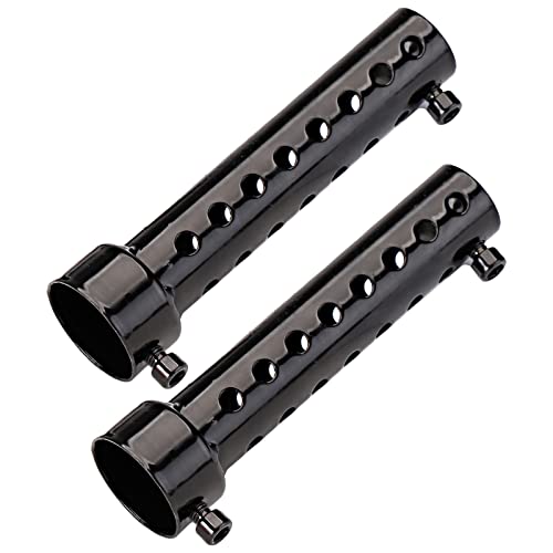 Yuumo+ インナーサイレンサー インナーバッフル バッフル バイク マフラー 消音器 排気 スチール 汎用 幅:35/42/45/48/60mm 2本セット ブラック ロング 35mm