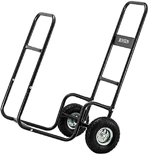 ROVSUN Firewood Cart Wood Hauler Fireplace Log Carrier Mover, Outdoor Indoor Wood w/Rolling