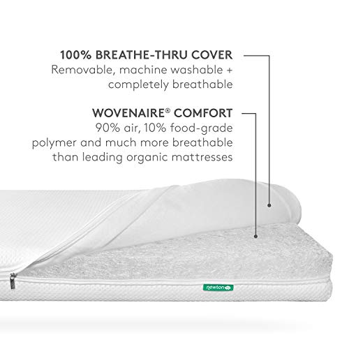 Newton Baby Mini Crib Mattress 24" X 38" - 100% Breathable Proven To Reduce Suffocation Risk, 100% Washable - Removable Cover Included, Greenguard Gold #TOP2