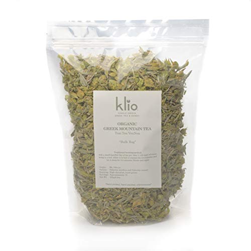 Klio Organic Greek Mountain Tea - Bulk Bag, 75 servings, Certified Organic, Single Origin, 225g (7.9oz)