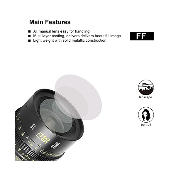 MEKE 35 mm T2.1 Full Frame Manueller Fokus Cinema Objektiv für Arri PL-Mount Cinema Kameras – Bild 6