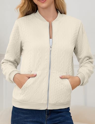 Image of Womens Full Zip Up Cardigan Sweater Casual Solid Long Sleeve Sweatshirt Coat with Pocket