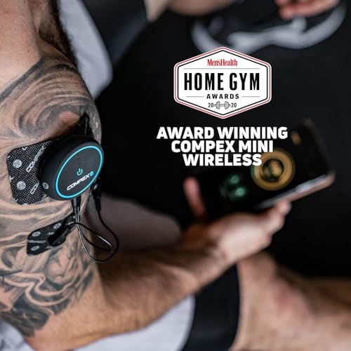 compex mini wireless electric muscle stimulator ems with tens 2 pods smartphone compatible with mobile app apple amp android for workouts amp training log