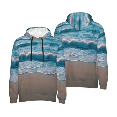 Sweat à capuche homme avec imprimé sable de mer transparent raffiné