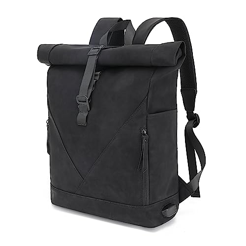 DEERNCO Swift Wanderrucksack 26L | Rolltop Rucksack, Tagesrucksack Zum Wandern Für Damen/Herren - Slim Trekkingrucksack, Reiserucksack Mit Abnehmbarem Rahmen Und Hüftgurt (Blau