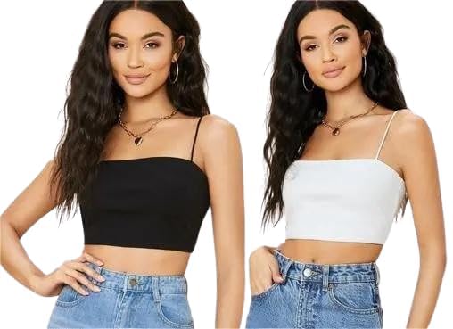 Black and White Cami Tops for Women 2 Pack Camisole Tank Tops with Soft Stretch Fabric, Sleeveless Slim Fit Design, Versatile Casual Everyday Wear-image-16