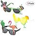 Produktbild Howaf 3 Paar Hawaiian Tropical Party Brille set, Sommer Neuheit party Sonnenbrille foto Requisiten für kinder Erwachsene Hawaii Luau Beach Party Kostüm Dekoration (Flamingo Palme u Cocktail)