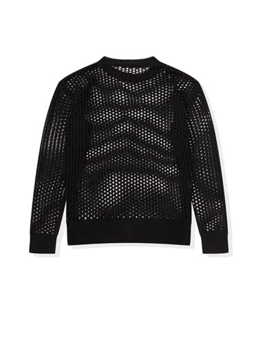 Floerns Men's Hollow Out Long Sleeve Sweater See Through Rave Outfit Knit Pullover Tops4