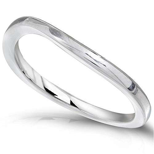 Kobelli 14k White Gold Curved Wedding Band2