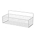 Metal Wire Basket Wall Mount, Wall Storage Basket Adhesive Hanging Wire Baskets Wall Mount Fruit Basket Food Storage Bin for Kitchen(White)