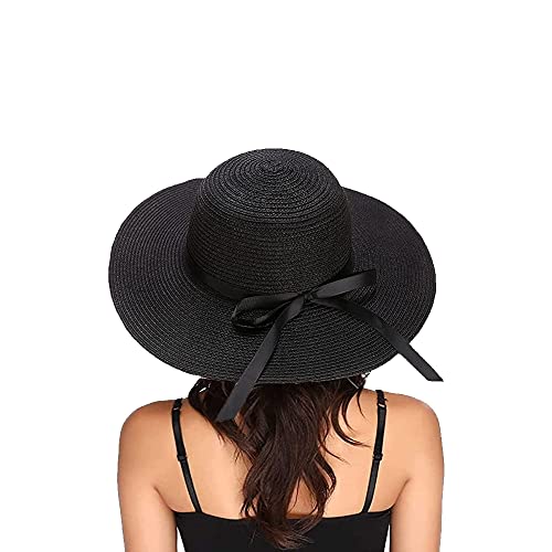 Damen Strohhut, Klappbarer für Damen, Sonnenhut Strand Breite Krempe UV...