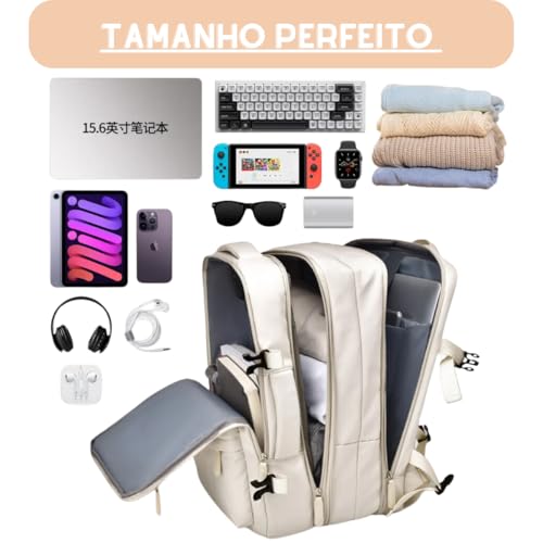 Mochila Masculina Feminina Grande para Notebook Viagem Faculdade Impermeavel Expansível que vira Mal