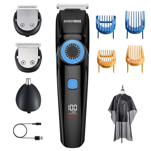 Barberboss Men's Beard Trimmer, Hair Clippers Men, Cordless Hair Clippers, Nose Trimmer Men, Men's Grooming Kits, Waterproof, Cordless Clipper, Body Groomer