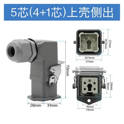 Conector resistente de 4 núcleos impermeable con bloqueo a presión seguro 2