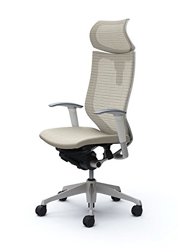 オカムラ オフィスチェア バロン 可動ヘッドレスト 可動肘 座クッション ホワイト CP81DW-FEF3