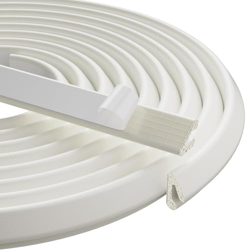 6M White V-Shape Foam Weather Seal Strip Draught Excluder for Door Frame and Small Gaps Anti-Collision Self Adhesive Soundproof Windproof Dustproof Stripping Draft Excluder Insulation Tape