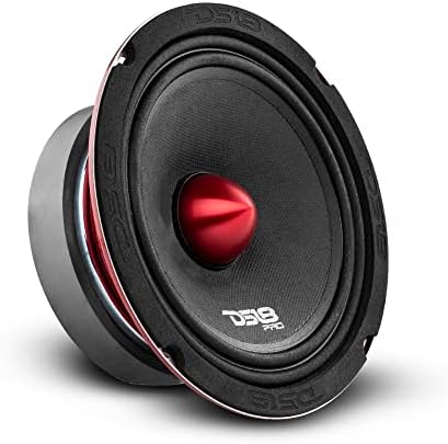 DS18 PRO-X6BM Loudspeaker - 6.5", Midrange, Red Aluminum Bullet, 500W Max, 250W RMS, 8 Ohms - Premium Quality Audio Door Speakers for Car or Truck Stereo Sound System (1 Speaker)