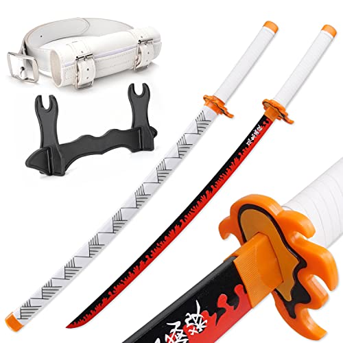 Zisu Anime Rengoku Sword About 41 inches Hashira Pillars & Protagonist Sword Anime Original Texture (Red-Kyoujurou)