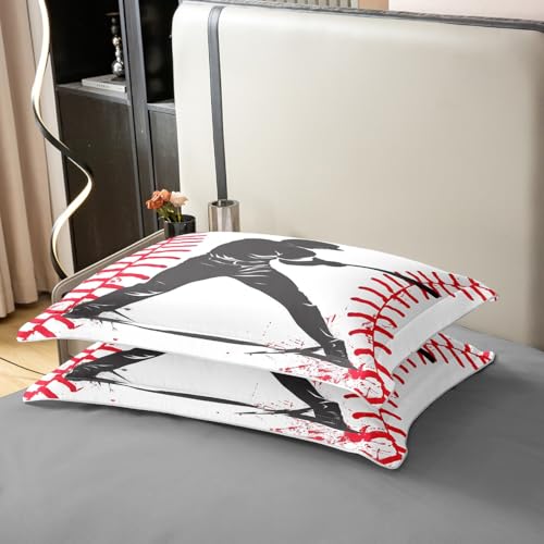 Parure de lit 3 pièces housse de couette baseball coton pour lit enfant et ado