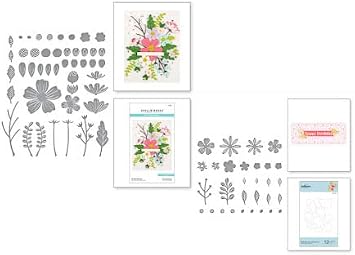 Spellbinders, Be Bold Blooms S5-502 & Mini Blooms and Sprigs, S2-314 | Bundle of 2 Bloom Die Sets, 32 Dies