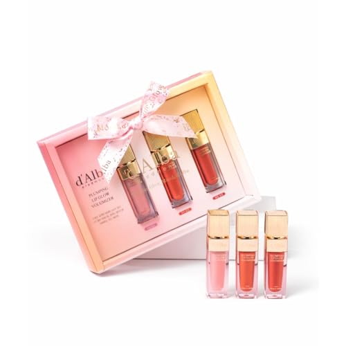Image of Lip Volumizer 3-Color Gift Set (Feeble Pink, Posh Rose, Petal Rose) , Hydrating Lip Gloss, Fuller Lips, Juicy & Glossy Finish, Vegan Ceramide & Vitamin C & E (0.17 fl oz. x 3)